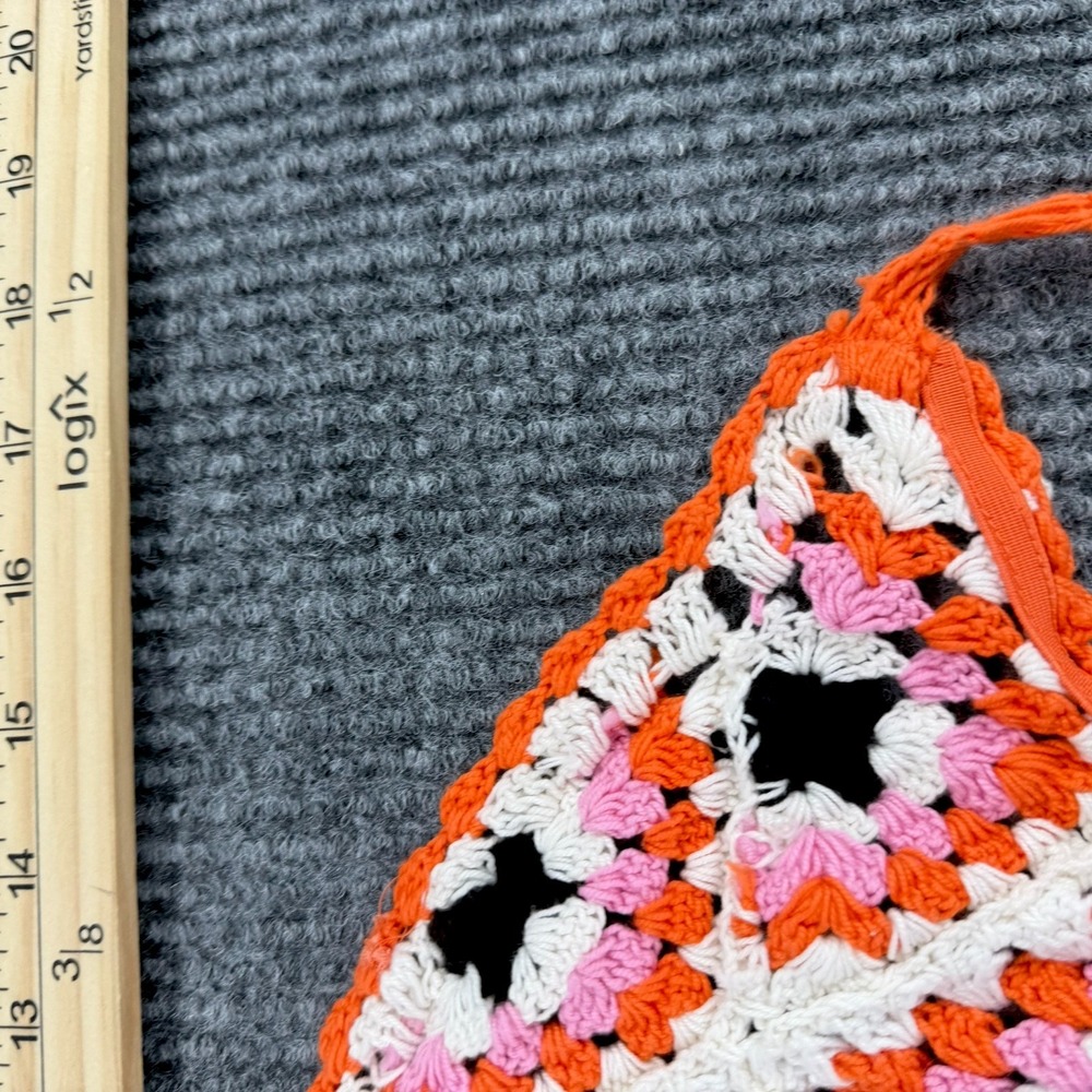 Bershka women's crochet granny square cutout halter dress size Medium festival - Picture 11 of 11